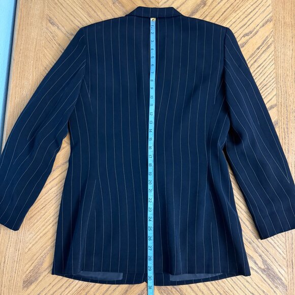 Liz Claiborne 2 Piece Pinstripe Silk Pant Suit Set Size 10 - Picture 7 of 16